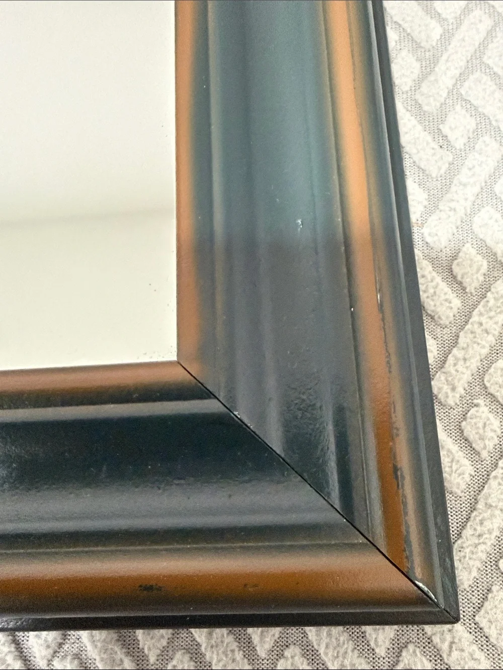 DEXSA Vintage Square Accent Wood Mirror Dark Green with Brown Trim 8”x8”x0.75”